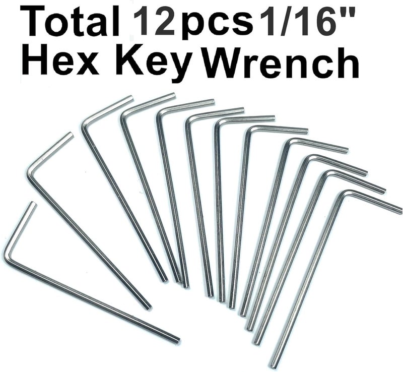 ZDingTech 12pcs 1/16 Allen Wrench sets,1/16" Hex Key Wrench set,allen key Door Key L Shaped hex wrench set with Long Arm. - Image 2